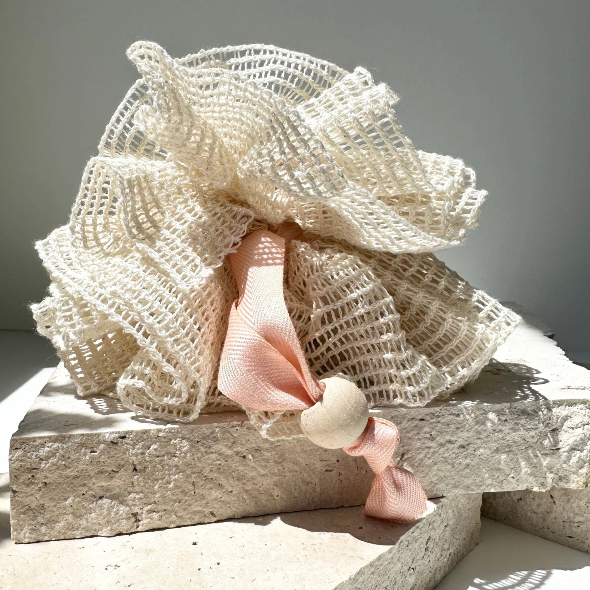 Organic-cotton-shower-puff-blush-colour